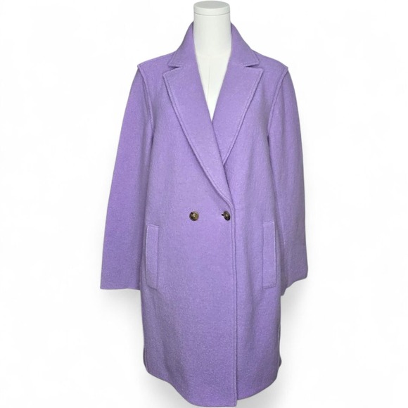 J. Crew Daphne Topcoat Italian Boiled Wool Lavender Size 12 NWT - Picture 1 of 11